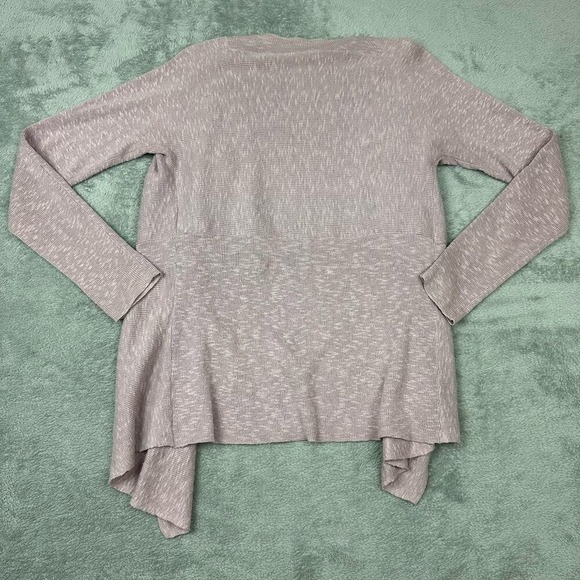Eileen Fisher Size S Womens Pink Ribbed Linen Blend Open Front Cardigan - Picture 3 of 7